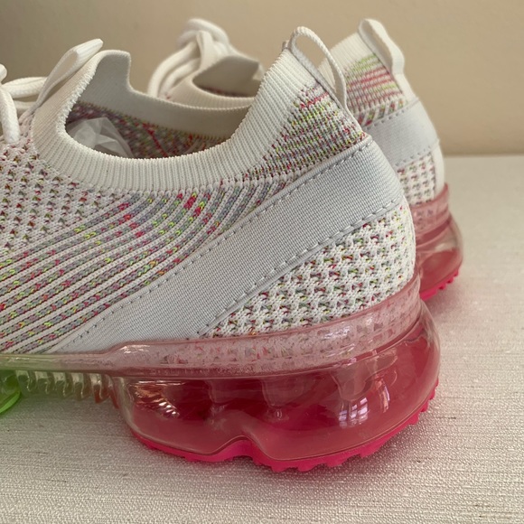 New La Sheela White Elastic Mesh Lace Slip On Fashion Sneakers Women’s 8 - Picture 10 of 13